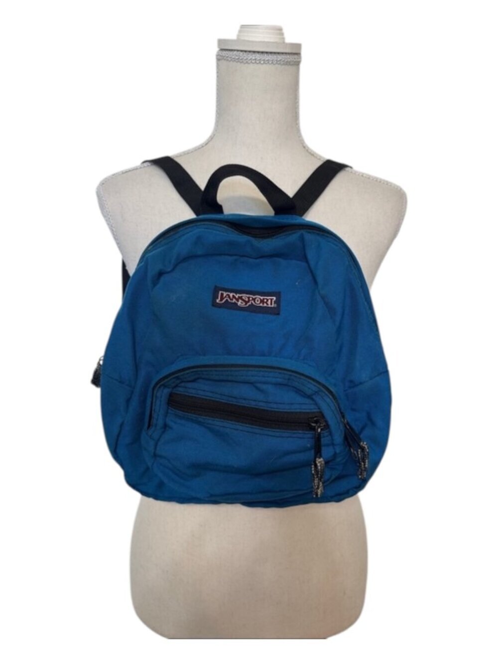 Vintage Jansport Blue Mini Backpack Black Straps Style# 43-907 Made in USA